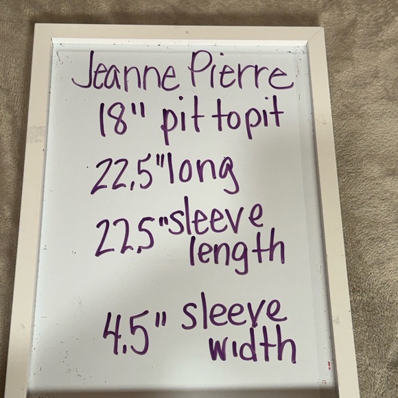 Jeanne Pierre Cream Cable Knit Shawl Neck Button Sweater Size Medium - Picture 7 of 7